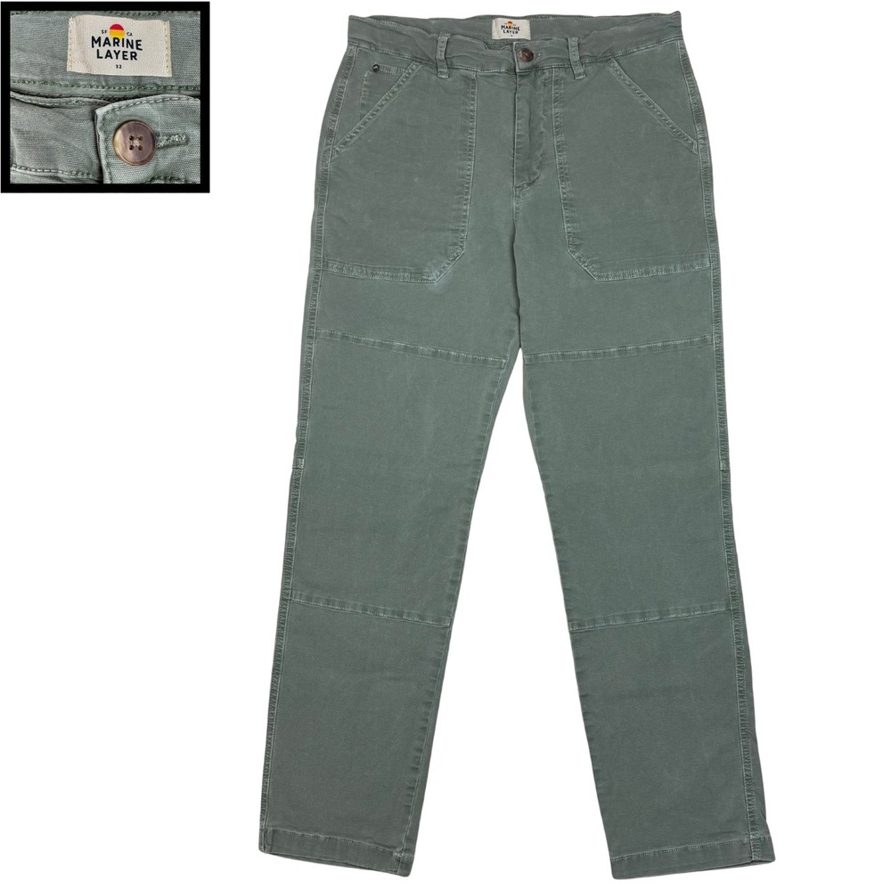 Marine Layer Carpenter Utility Workwear Pants Mens 32x30 Green Gorpcore READ‎
